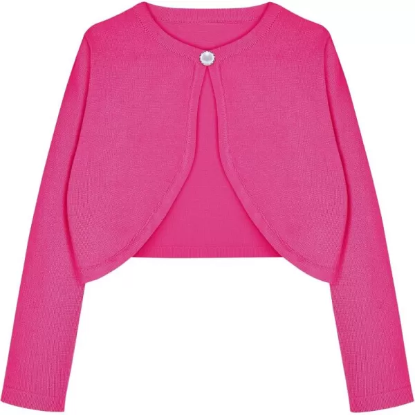 Arshiner Girls Open Front Shrug Cardigan Kids Children Knit Long Sleeve Bolero with Button Closure