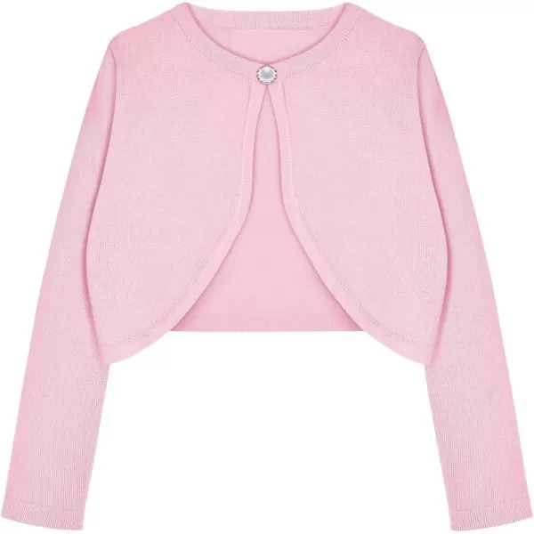 Arshiner Girls Open Front Shrug Cardigan Kids Children Knit Long Sleeve Bolero with Button Closure