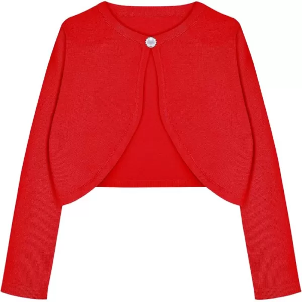 Arshiner Girls Open Front Shrug Cardigan Kids Children Knit Long Sleeve Bolero with Button Closure