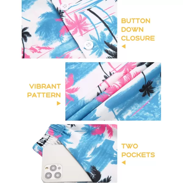 Arshiner Boys 2 Piece Outfits Hawaiian Shorts Sets Button Down Shirt and Shorts Summer Beach Clothes for 4~12 Years