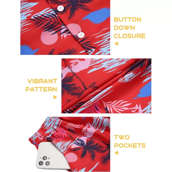 Arshiner Boys 2 Piece Outfits Hawaiian Shorts Sets Button Down Shirt and Shorts Summer Beach Clothes for 4~12 Years