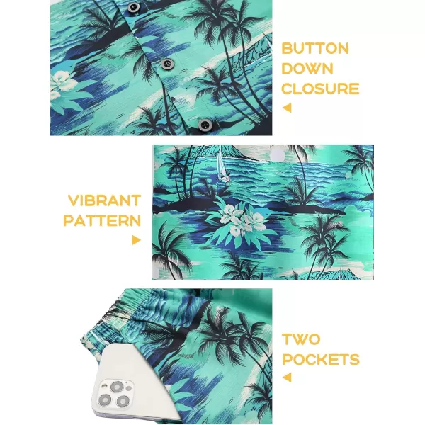 Arshiner Boys 2 Piece Outfits Hawaiian Shorts Sets Button Down Shirt and Shorts Summer Beach Clothes for 4~12 Years