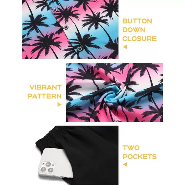 Arshiner Boys 2 Piece Outfits Hawaiian Shorts Sets Button Down Shirt and Shorts Summer Beach Clothes for 4~12 Years
