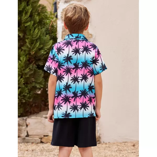 Arshiner Boys 2 Piece Outfits Hawaiian Shorts Sets Button Down Shirt and Shorts Summer Beach Clothes for 4~12 Years