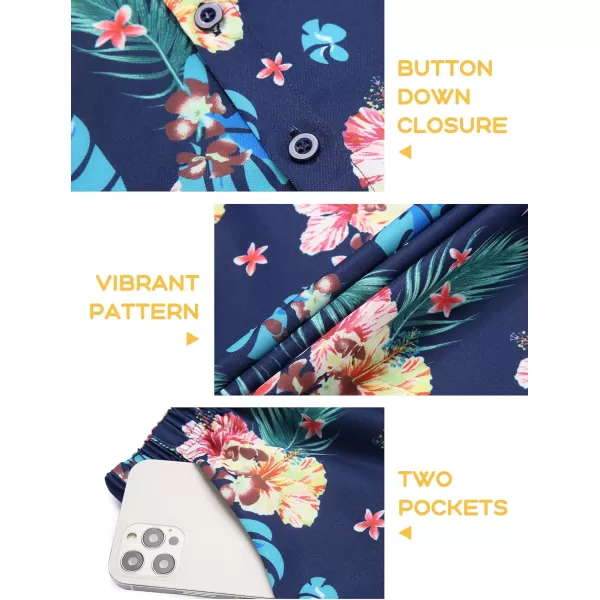 Arshiner Boys 2 Piece Outfits Hawaiian Shorts Sets Button Down Shirt and Shorts Summer Beach Clothes for 4~12 Years