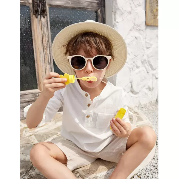 Arshiner Boys Cotton Linen Henley Shirt Button Down Shirt Long Sleeve T Shirt Beach Shirt Tee Casual Solid Tops