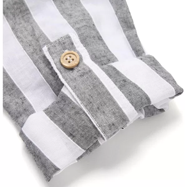 Arshiner Boys Cotton Linen Henley Shirt Button Down Shirt Long Sleeve T Shirt Beach Shirt Tee Casual Solid Tops