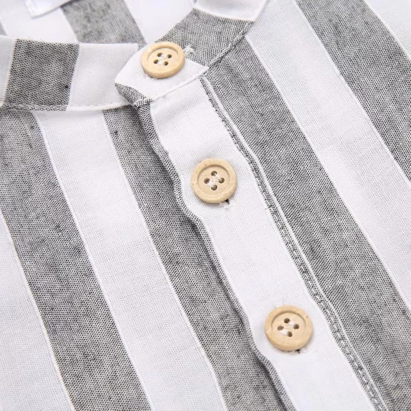 Arshiner Boys Cotton Linen Henley Shirt Button Down Shirt Long Sleeve T Shirt Beach Shirt Tee Casual Solid Tops