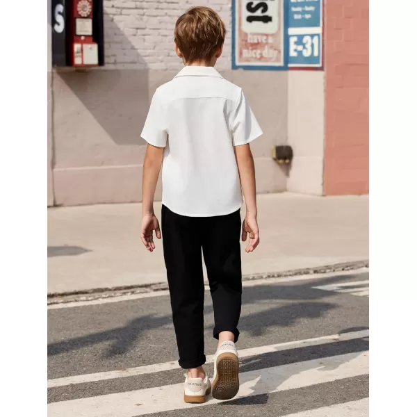 Arshiner Boys Guayabera Shirt Short Sleeve Cotton Linen Button Down Shirt Summer Beach Tops with One Pocket