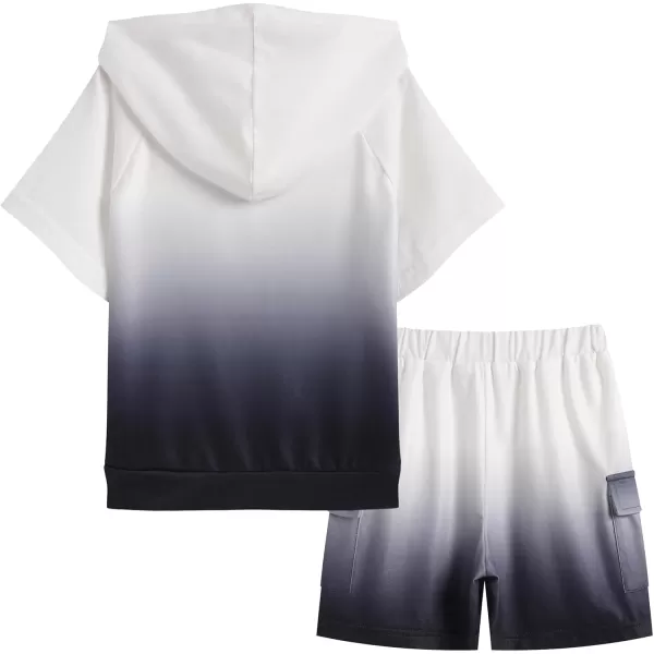 Arshiner Boys Summer Outfits Letter Graphic Short Sleeve Pullover Hooded T-shirt and Shorts Set