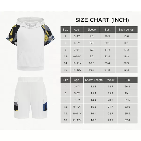 Arshiner Boys Summer Outfits Letter Graphic Short Sleeve Pullover Hooded T-shirt and Shorts Set