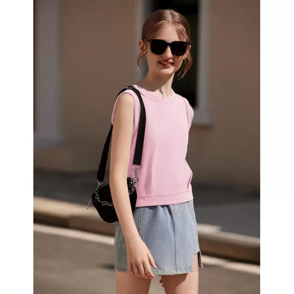 Arshiner Girl's 2 Piece Outfits Sleeveless Round Neck Tank Top and Shorts with Pockets Casual Summer Shorts Sets