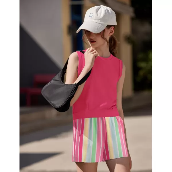 Arshiner Girl's 2 Piece Outfits Sleeveless Round Neck Tank Top and Shorts with Pockets Casual Summer Shorts Sets