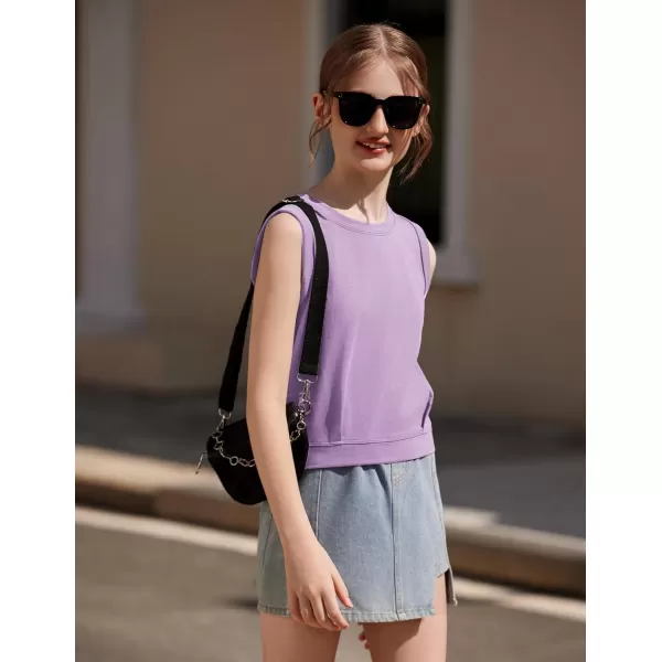 Arshiner Girl's 2 Piece Outfits Sleeveless Round Neck Tank Top and Shorts with Pockets Casual Summer Shorts Sets