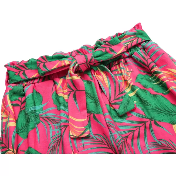 Arshiner Girls 2 Piece Summer Outfits Knit Twist Puff Sleeve Top and High Waist Paper Bag Shorts Set with Pockets