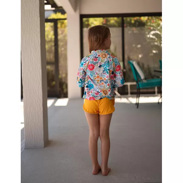 Arshiner Girls 2 Pieces Rash Guard Swimsuit Long Sleeve Summer Bathing Suit Beach Surf Tankini Swimwear for 6-14Y