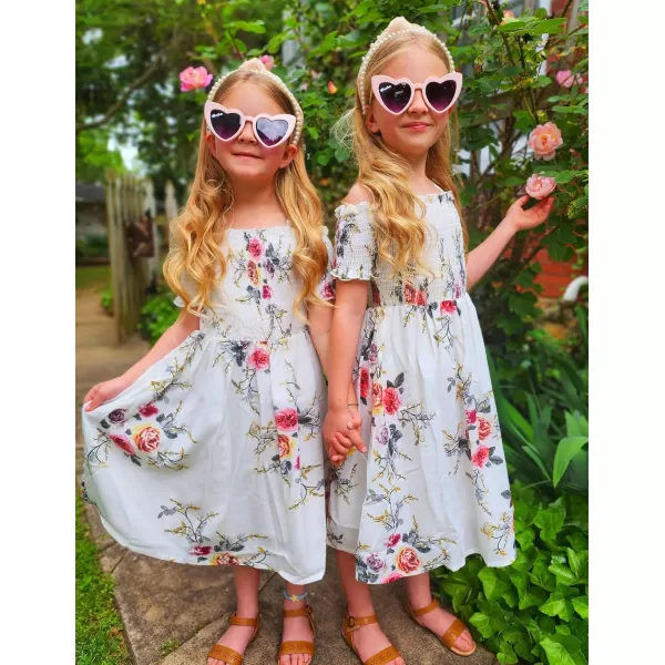 Arshiner Girls Casual Summer Floral Sleeveless Sundress Holiday Cami Dress