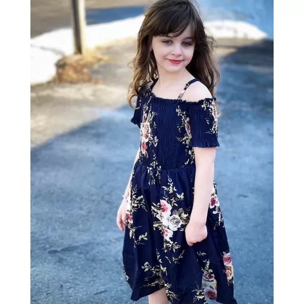 Arshiner Girls Casual Summer Floral Sleeveless Sundress Holiday Cami Dress