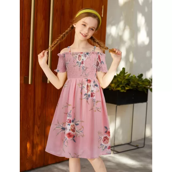 Arshiner Girls Casual Summer Floral Sleeveless Sundress Holiday Cami Dress