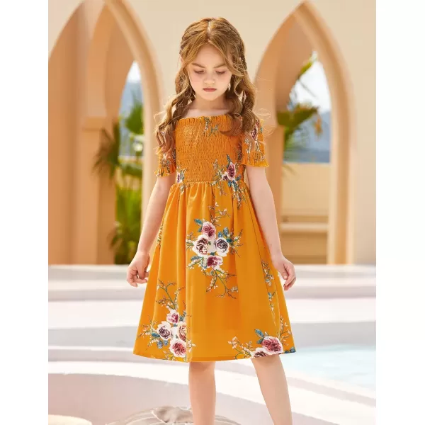 Arshiner Girls Casual Summer Floral Sleeveless Sundress Holiday Cami Dress