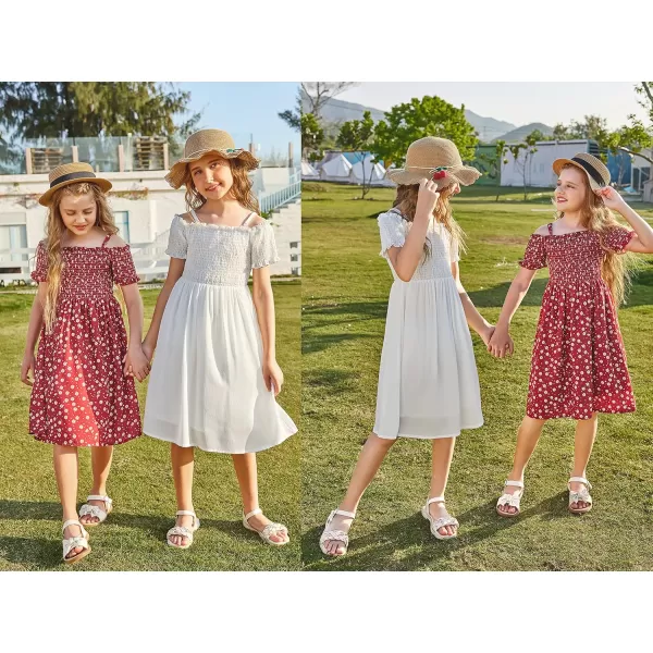Arshiner Girls Casual Summer Floral Sleeveless Sundress Holiday Cami Dress