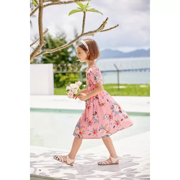 Arshiner Girls Casual Summer Floral Sleeveless Sundress Holiday Cami Dress