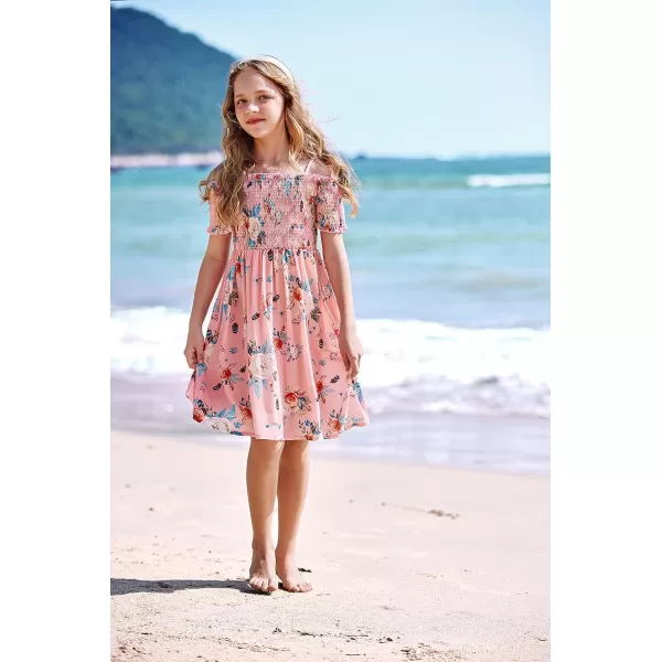 Arshiner Girls Casual Summer Floral Sleeveless Sundress Holiday Cami Dress