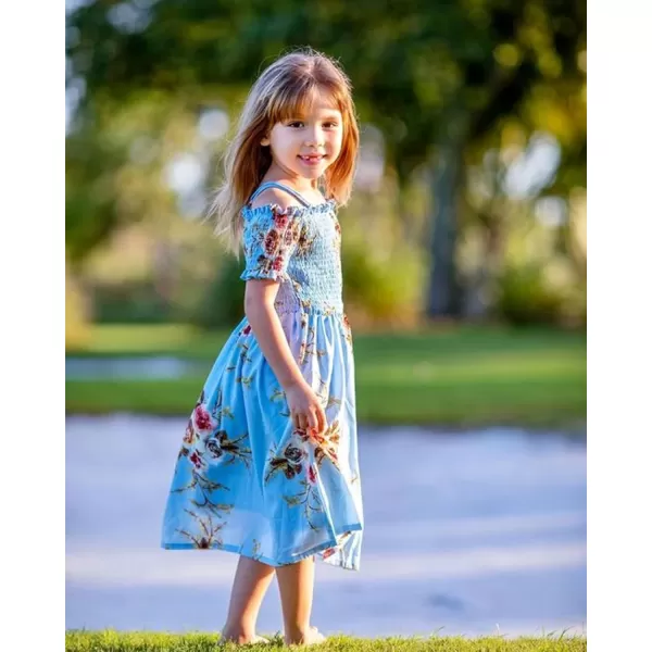Arshiner Girls Casual Summer Floral Sleeveless Sundress Holiday Cami Dress