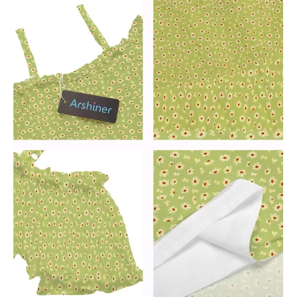 Arshiner Girls Casual Summer Floral Sleeveless Sundress Holiday Cami Dress