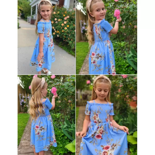 Arshiner Girls Casual Summer Floral Sleeveless Sundress Holiday Cami Dress