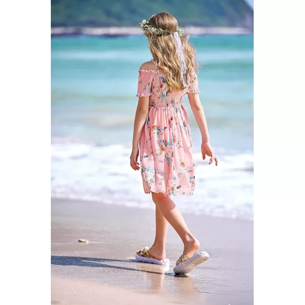 Arshiner Girls Casual Summer Floral Sleeveless Sundress Holiday Cami Dress