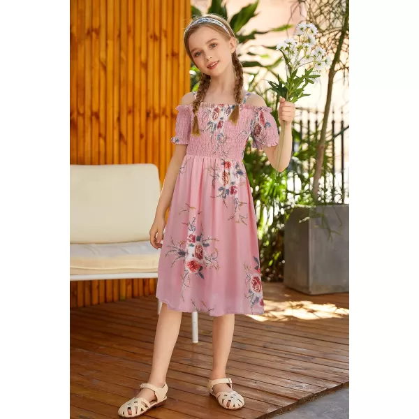 Arshiner Girls Casual Summer Floral Sleeveless Sundress Holiday Cami Dress