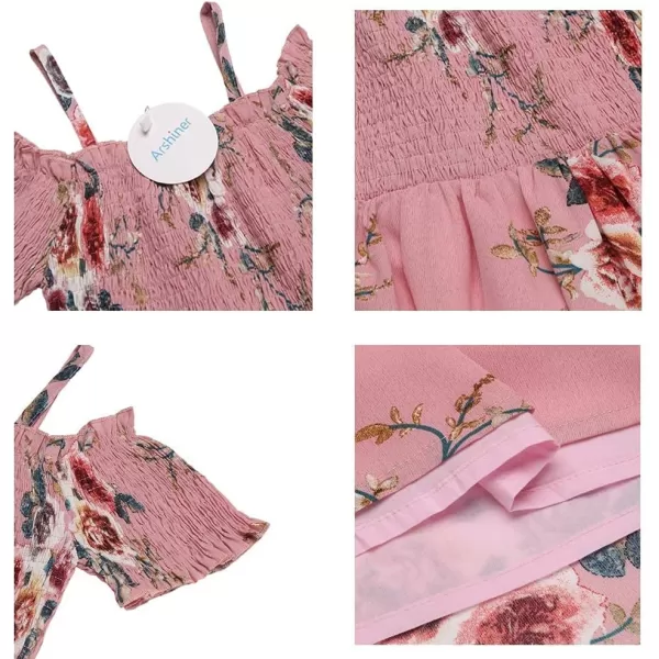 Arshiner Girls Casual Summer Floral Sleeveless Sundress Holiday Cami Dress