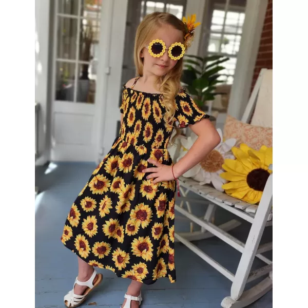 Arshiner Girls Casual Summer Floral Sleeveless Sundress Holiday Cami Dress
