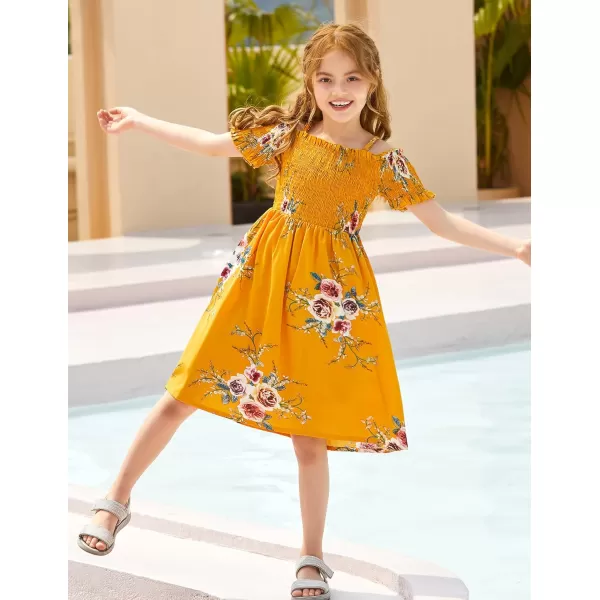 Arshiner Girls Casual Summer Floral Sleeveless Sundress Holiday Cami Dress