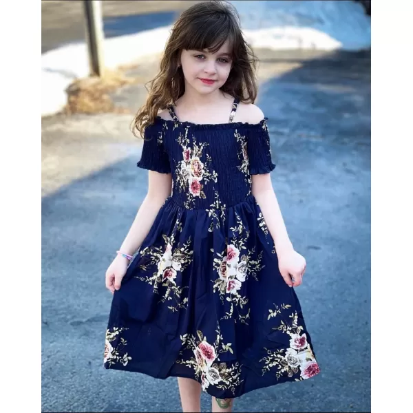 Arshiner Girls Casual Summer Floral Sleeveless Sundress Holiday Cami Dress