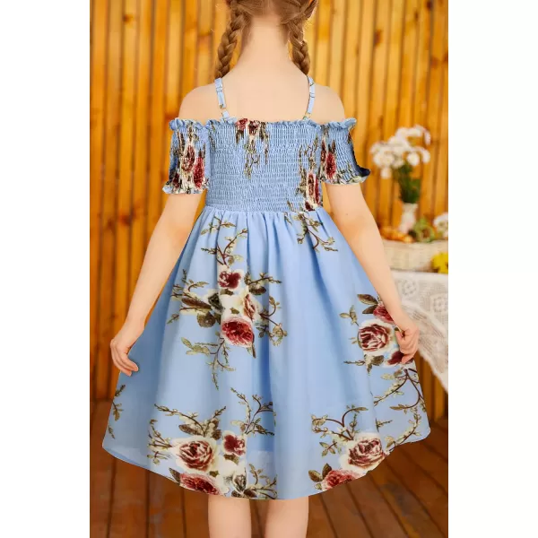 Arshiner Girls Casual Summer Floral Sleeveless Sundress Holiday Cami Dress