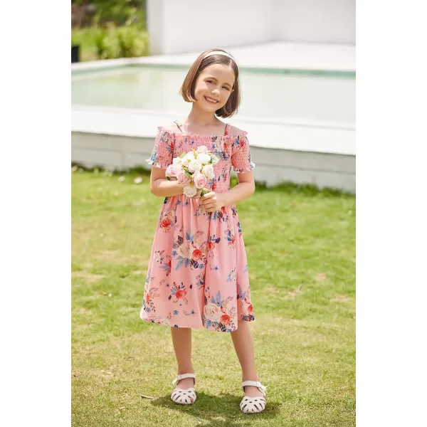 Arshiner Girls Casual Summer Floral Sleeveless Sundress Holiday Cami Dress