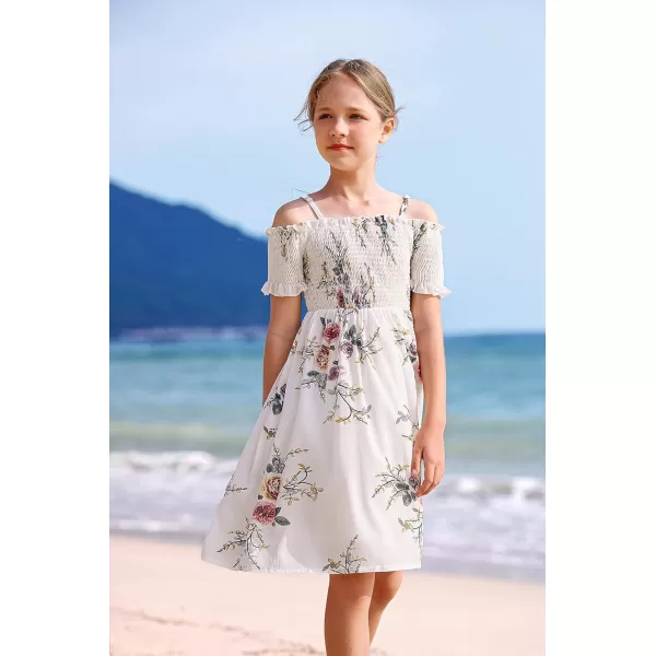 Arshiner Girls Casual Summer Floral Sleeveless Sundress Holiday Cami Dress