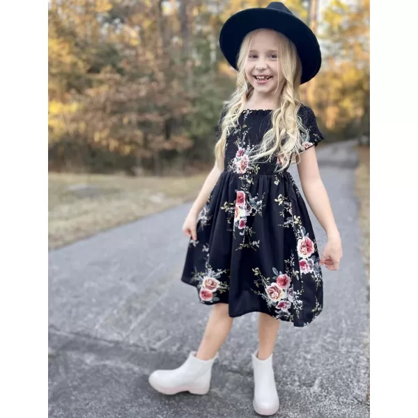 Arshiner Girls Casual Summer Floral Sleeveless Sundress Holiday Cami Dress