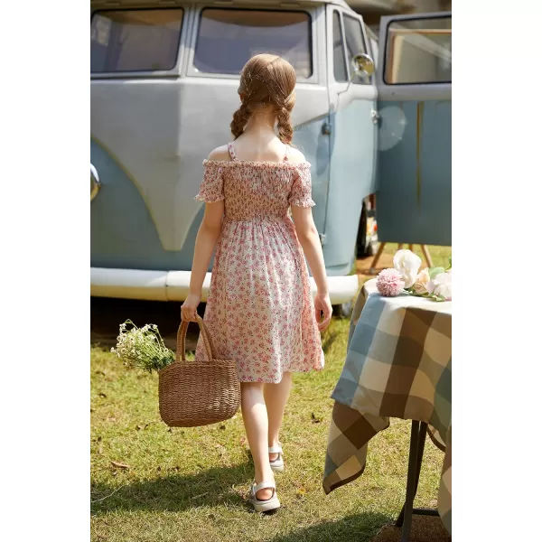 Arshiner Girls Casual Summer Floral Sleeveless Sundress Holiday Cami Dress