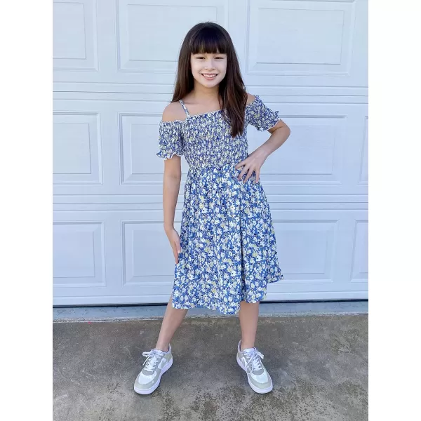Arshiner Girls Casual Summer Floral Sleeveless Sundress Holiday Cami Dress
