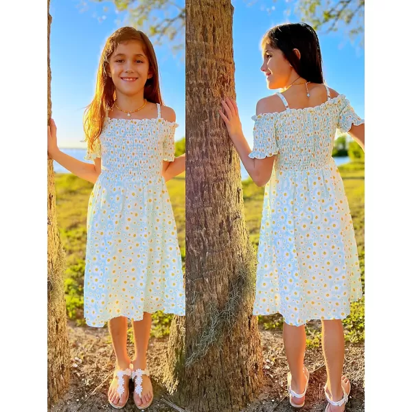Arshiner Girls Casual Summer Floral Sleeveless Sundress Holiday Cami Dress