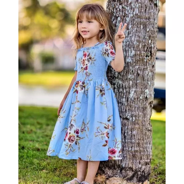 Arshiner Girls Casual Summer Floral Sleeveless Sundress Holiday Cami Dress