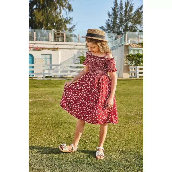 Arshiner Girls Casual Summer Floral Sleeveless Sundress Holiday Cami Dress