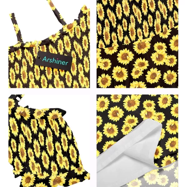 Arshiner Girls Casual Summer Floral Sleeveless Sundress Holiday Cami Dress