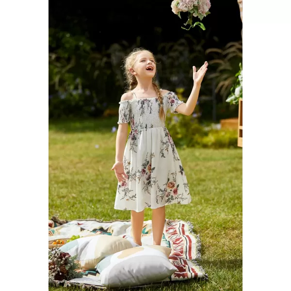 Arshiner Girls Casual Summer Floral Sleeveless Sundress Holiday Cami Dress