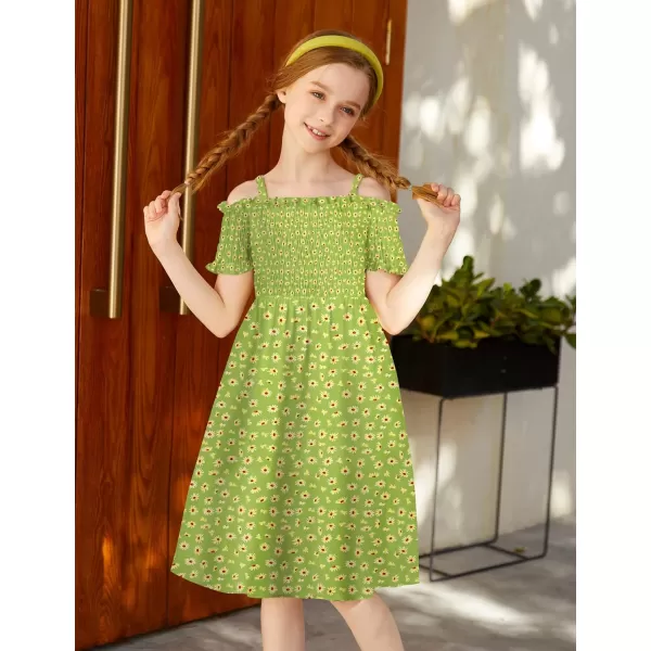 Arshiner Girls Casual Summer Floral Sleeveless Sundress Holiday Cami Dress