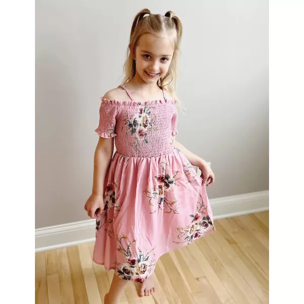 Arshiner Girls Casual Summer Floral Sleeveless Sundress Holiday Cami Dress