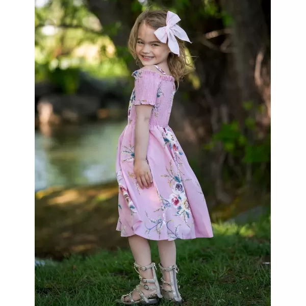 Arshiner Girls Casual Summer Floral Sleeveless Sundress Holiday Cami Dress